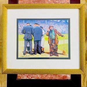 Vintage 1980s But Emmett Said He’s Safe rare lithograph art framed